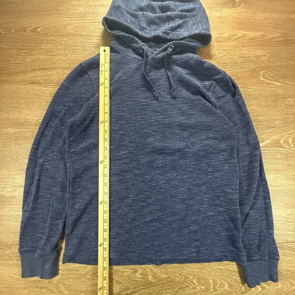 Banana Republic Men's M Pima Cotton Hoodie Blue Lightweight Pullover Minimalist